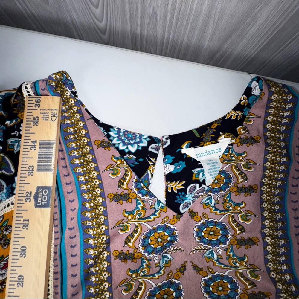 Sundance‎ Golden Avignon Dress Boho Floral Patchwork Women’s Size M - Picture 6 of 6